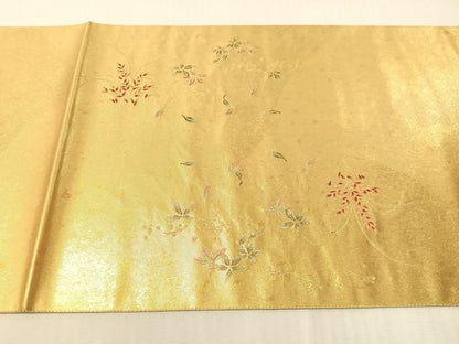 平和屋着物●太鼓柄袋帯　作家物　陶漆箔　腕くらべ　正絹　逸品　未使用　CABJ0728vp