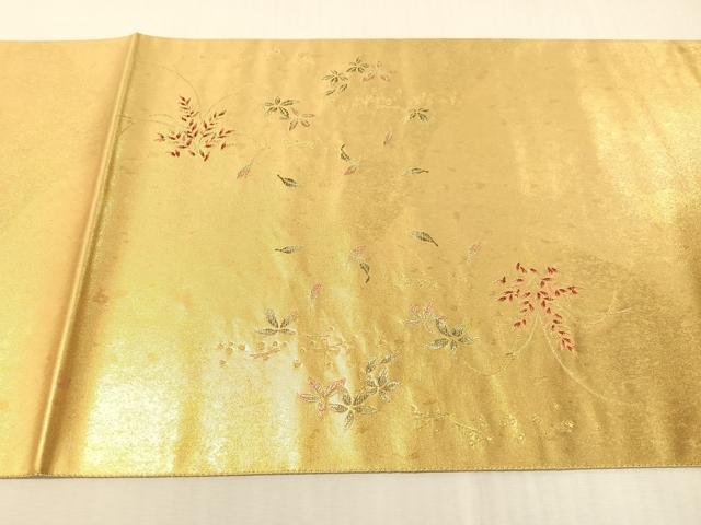 平和屋着物●太鼓柄袋帯　作家物　陶漆箔　腕くらべ　正絹　逸品　未使用　CABJ0728vp