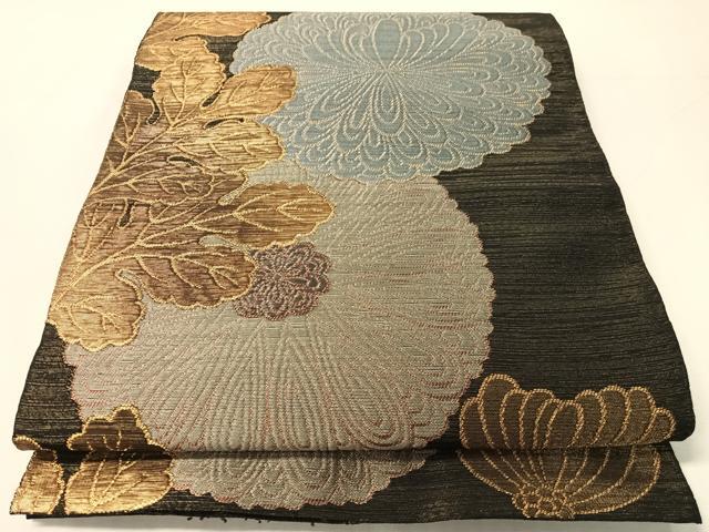 平和屋着物●全通柄　本袋帯　菊花文　金銀糸　正絹　逸品　CABJ0731vp