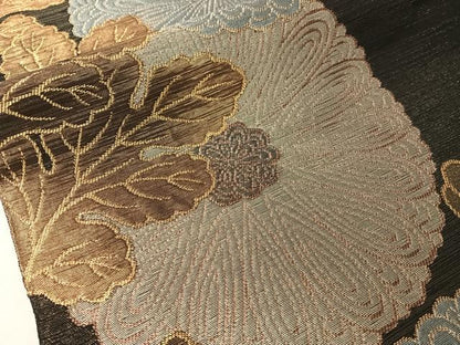 平和屋着物●全通柄　本袋帯　菊花文　金銀糸　正絹　逸品　CABJ0731vp