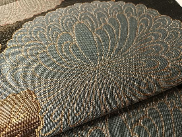 平和屋着物●全通柄　本袋帯　菊花文　金銀糸　正絹　逸品　CABJ0731vp