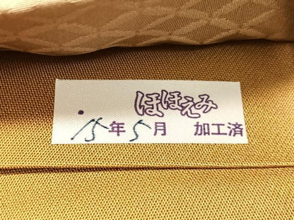 平和屋着物●太鼓柄袋帯　手描き　紙芸　草花文　正絹　逸品　未使用　CABJ0732vp