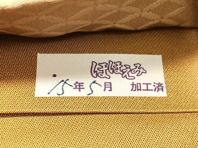 平和屋着物●太鼓柄袋帯　手描き　紙芸　草花文　正絹　逸品　未使用　CABJ0732vp