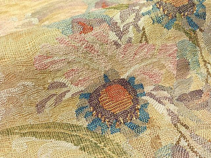 平和屋着物▽六通柄袋帯　スリーシーズン　春夏秋　櫛織　草花文　金銀糸　正絹　逸品　未使用　CABJ0736vp