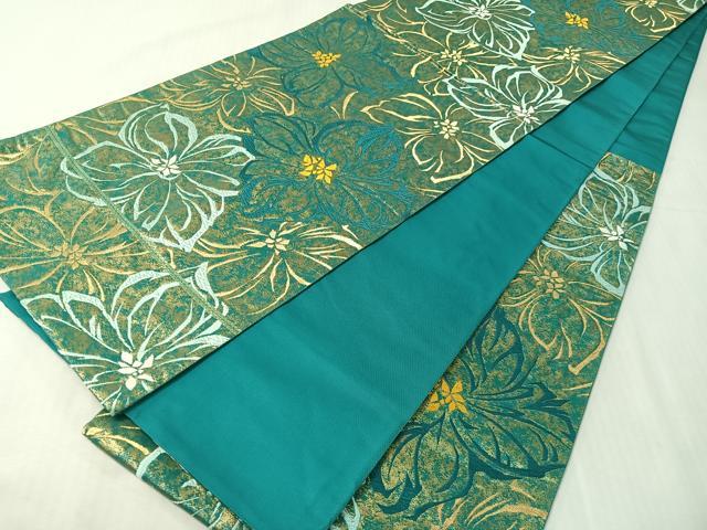 平和屋着物●六通柄袋帯　唐織　舞花文　金糸　引箔　正絹　逸品　CABJ0739vp