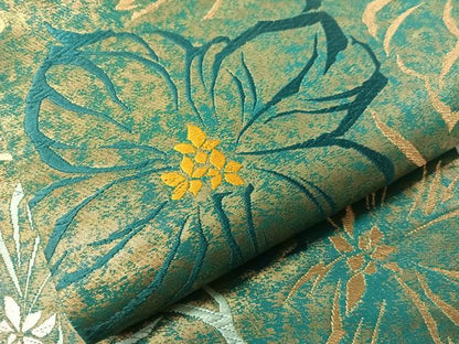 平和屋着物●六通柄袋帯　唐織　舞花文　金糸　引箔　正絹　逸品　CABJ0739vp