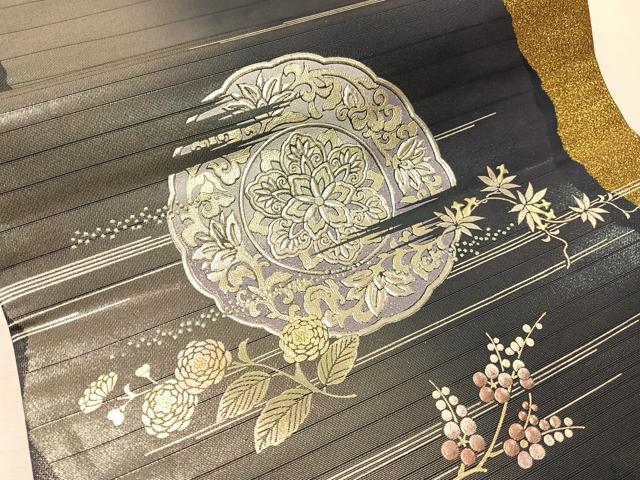 平和屋着物●金彩友禅　卓越技能者・名工・和田光正　太鼓柄袋帯　光正高蒔絵　正絹　逸品　未使用　CABJ0742vp