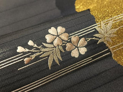 平和屋着物●金彩友禅　卓越技能者・名工・和田光正　太鼓柄袋帯　光正高蒔絵　正絹　逸品　未使用　CABJ0742vp