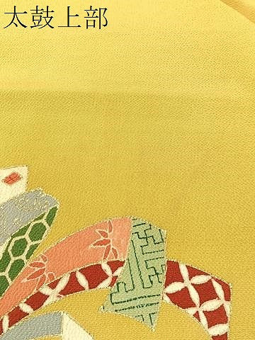 平和屋着物●九寸名古屋帯　束ね熨斗文　金彩　鬼しぼ縮緬　正絹　逸品　CABJ0743vp