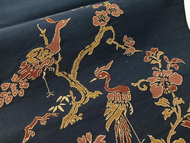 平和屋着物●太鼓柄袋帯　綴れ　花鳥文　金糸　正絹　逸品　CABJ0747vp