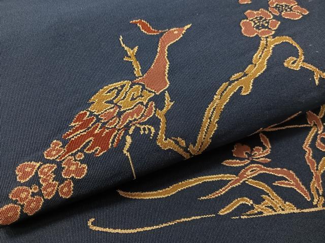 平和屋着物●太鼓柄袋帯　綴れ　花鳥文　金糸　正絹　逸品　CABJ0747vp