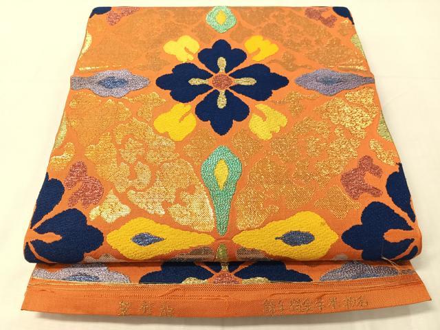 平和屋着物●龍村美術織物　六通柄　本袋帯　名物米木金襴手錦　金銀糸　正絹　逸品　CABJ0759vp