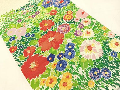 平和屋着物●太鼓柄袋帯　綴れ　草花文　金銀糸　正絹　逸品　CABJ0761vp