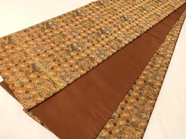 平和屋着物●龍村晋謹製　全通柄袋帯　名物大蔵錦　純金箔　正絹　逸品　CABJ0764vp