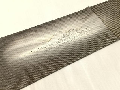 平和屋着物●九寸名古屋帯　手描き　人物風景文　金通し地　正絹　逸品　CABJ0766vp
