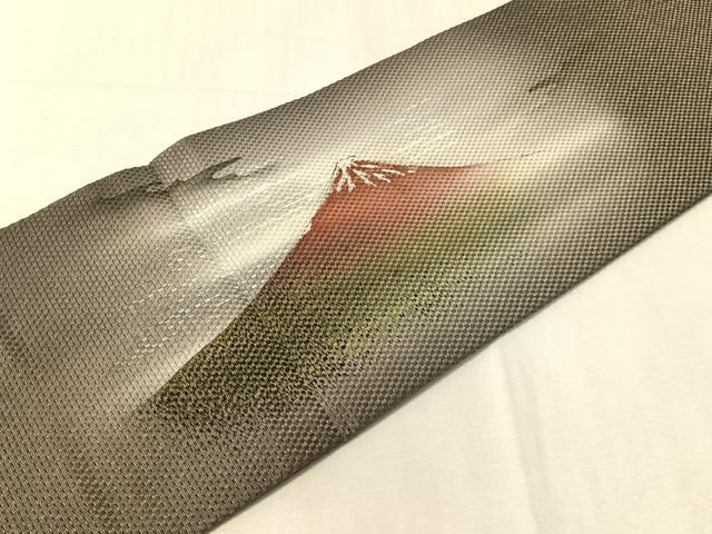 平和屋着物●九寸名古屋帯　手描き　人物風景文　金通し地　正絹　逸品　CABJ0766vp