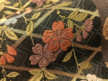 平和屋着物●本佐賀錦　六通柄袋帯　能美唐織　糸巻き鳳凰花文　金糸　正絹　逸品　CABJ0769vp