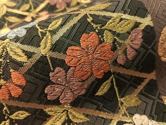 平和屋着物●本佐賀錦　六通柄袋帯　能美唐織　糸巻き鳳凰花文　金糸　正絹　逸品　CABJ0769vp