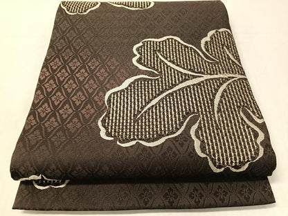平和屋着物▽六通柄袋帯　スリーシーズン　春夏秋　舞葉文　正絹　逸品　CABJ0775vp