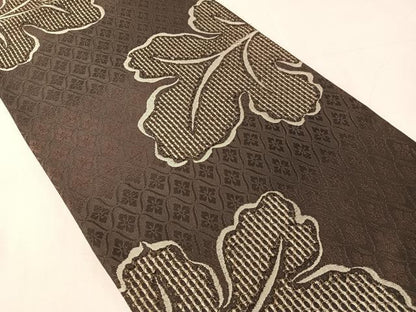 平和屋着物▽六通柄袋帯　スリーシーズン　春夏秋　舞葉文　正絹　逸品　CABJ0775vp