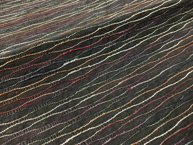 平和屋着物●八寸名古屋帯　めがね織　よろけ縞　正絹　逸品　CABJ0784vp