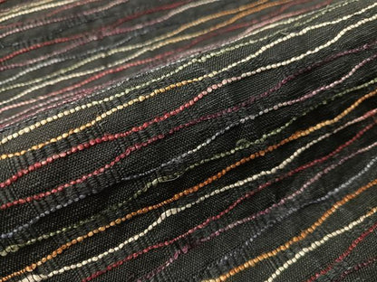 平和屋着物●八寸名古屋帯　めがね織　よろけ縞　正絹　逸品　CABJ0784vp