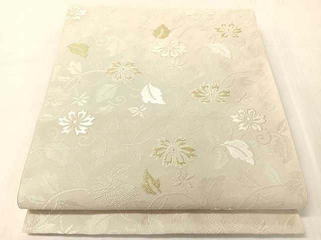 平和屋着物●八寸名古屋帯　綴れ　花唐草文　金糸　正絹　逸品　CABJ0789vp
