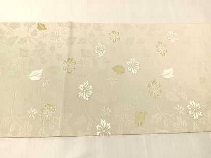 平和屋着物●八寸名古屋帯　綴れ　花唐草文　金糸　正絹　逸品　CABJ0789vp