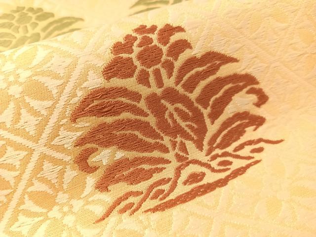 平和屋着物●俵屋　人間国宝　喜多川平朗  有職織物　九寸名古屋帯　唐織　草花文　金糸　正絹　逸品　CABJ0791vp