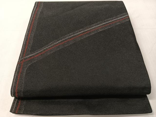 平和屋着物●西陣　織楽浅野　太鼓柄袋帯　幾何学文様　黒地　正絹　逸品　CABJ0792vp