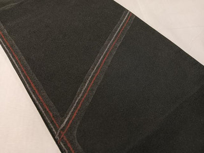 平和屋着物●西陣　織楽浅野　太鼓柄袋帯　幾何学文様　黒地　正絹　逸品　CABJ0792vp