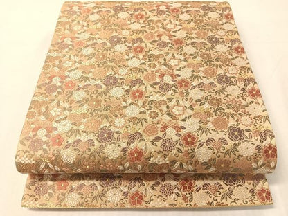 平和屋着物●六通柄袋帯　唐織　桐花文　金糸　正絹　逸品　CABJ0794vp