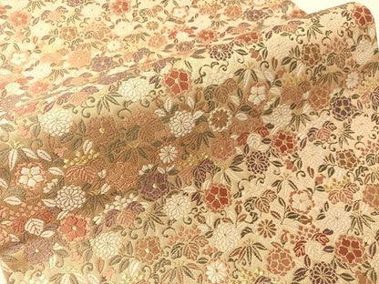 平和屋着物●六通柄袋帯　唐織　桐花文　金糸　正絹　逸品　CABJ0794vp