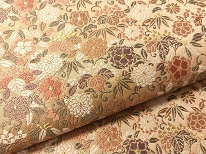 平和屋着物●六通柄袋帯　唐織　桐花文　金糸　正絹　逸品　CABJ0794vp