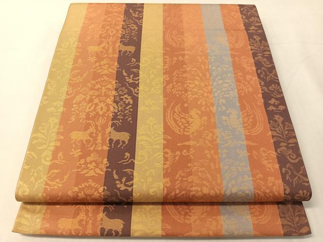 平和屋着物●六通柄　本袋帯　名物裂　金糸　正絹　逸品　CABJ0798vp