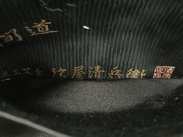 平和屋着物●西陣織　陰山織物謹製　箔屋清兵衛　六通柄袋帯　天平錦間道　黒地　金糸　正絹　逸品　CABJ0800vp