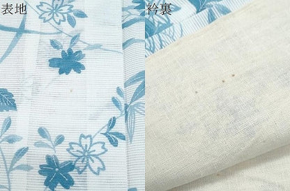 平和屋着物＊夏物　小紋　絽　草花文　洗える着物　CABJ0801th