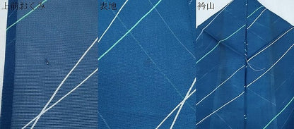 平和屋着物＊夏物　小紋　絽　斜線文　洗える着物　CABJ0802th