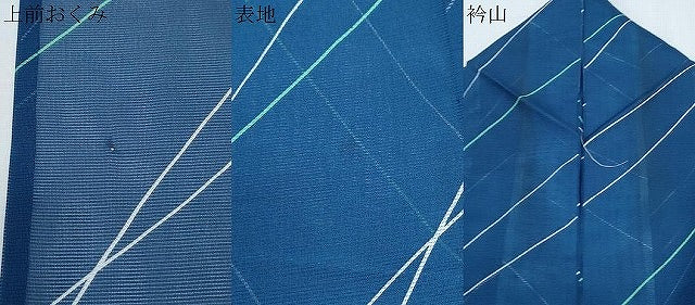 平和屋着物＊夏物　小紋　絽　斜線文　洗える着物　CABJ0802th