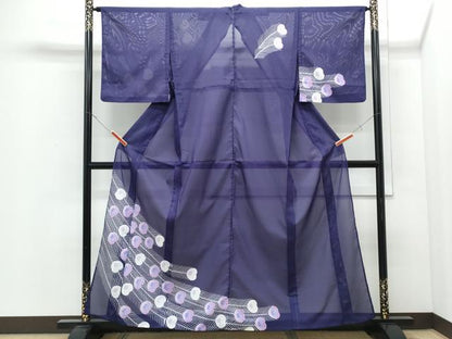 平和屋着物＊夏物　訪問着　絽　孔雀羽文　洗える着物　CABJ0804th