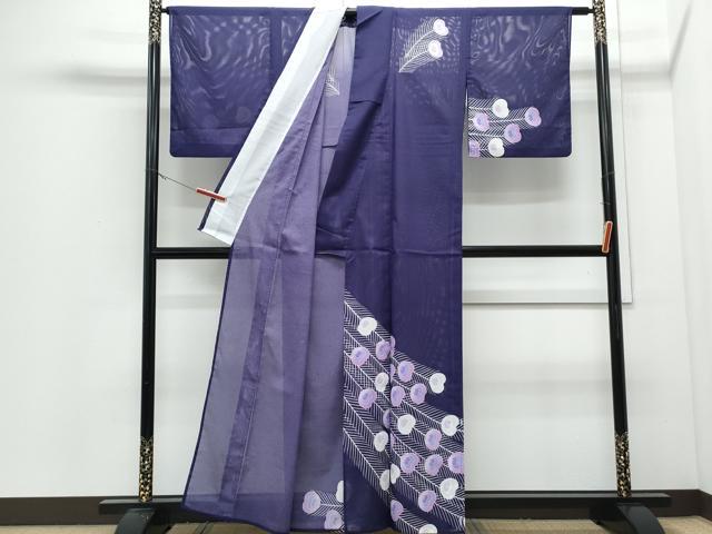 平和屋着物＊夏物　訪問着　絽　孔雀羽文　洗える着物　CABJ0804th
