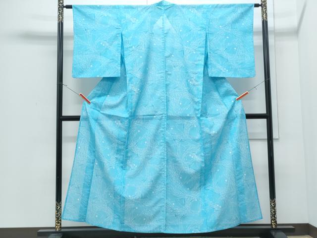 平和屋着物＊夏物　小紋　絽　吹き寄せ文　洗える着物　CABJ0805th