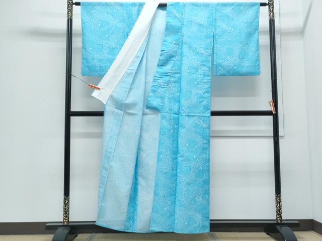 平和屋着物＊夏物　小紋　絽　吹き寄せ文　洗える着物　CABJ0805th