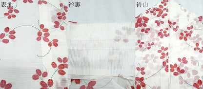 平和屋着物＊夏物　小紋　絽　草葉文　洗える着物　CABJ0806th
