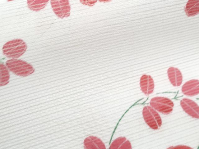 平和屋着物＊夏物　小紋　絽　草葉文　洗える着物　CABJ0806th