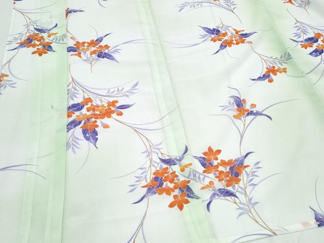 平和屋着物＊夏物　小紋　絽　草花文　洗える着物　CABJ0810th