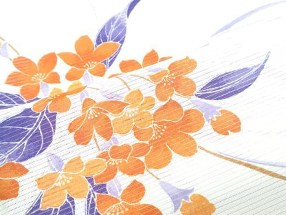 平和屋着物＊夏物　小紋　絽　草花文　洗える着物　CABJ0810th