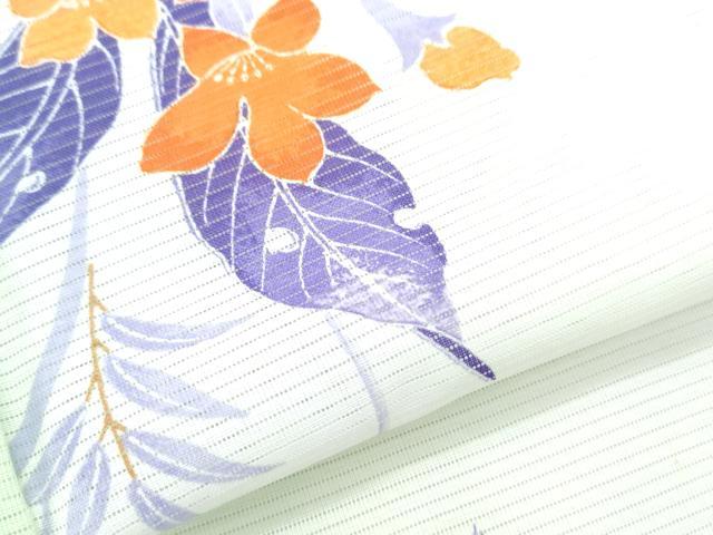 平和屋着物＊夏物　小紋　絽　草花文　洗える着物　CABJ0810th