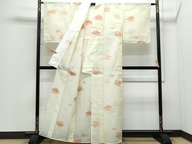 平和屋着物＊夏物 小紋 紗 草花文 AAAW8575st 平和屋着物＊夏物 小紋