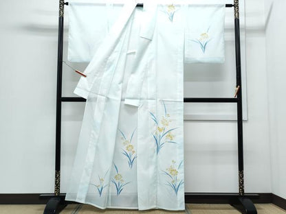 平和屋着物＊夏物　訪問着　絽　草花文　洗える着物　CABJ0814th